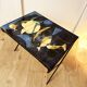 Coffee table with hand-painted ceramic top. France, 1950s