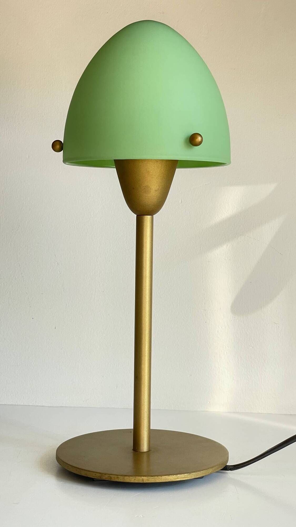 SCE mushroom lamp steel and vintage opaline glass