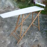 Folding wooden console, ironing board with its jeanette