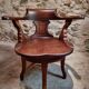 Antique wooden office chair – swivel captain's chair – walnut chair – early 1900s