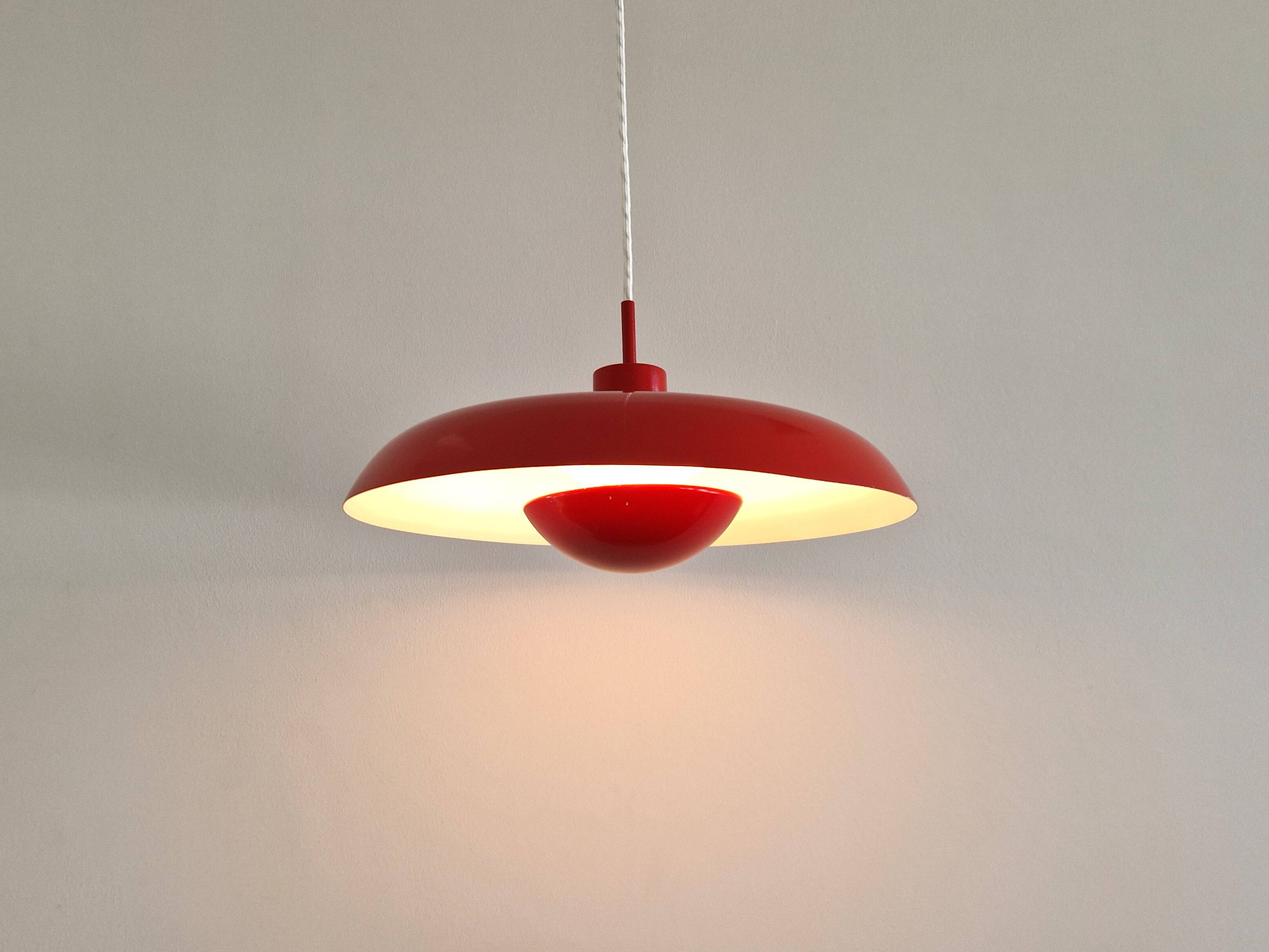 Red RA-40 pendant lamp by Piet Hein for Lyfa, Denmark 1960's