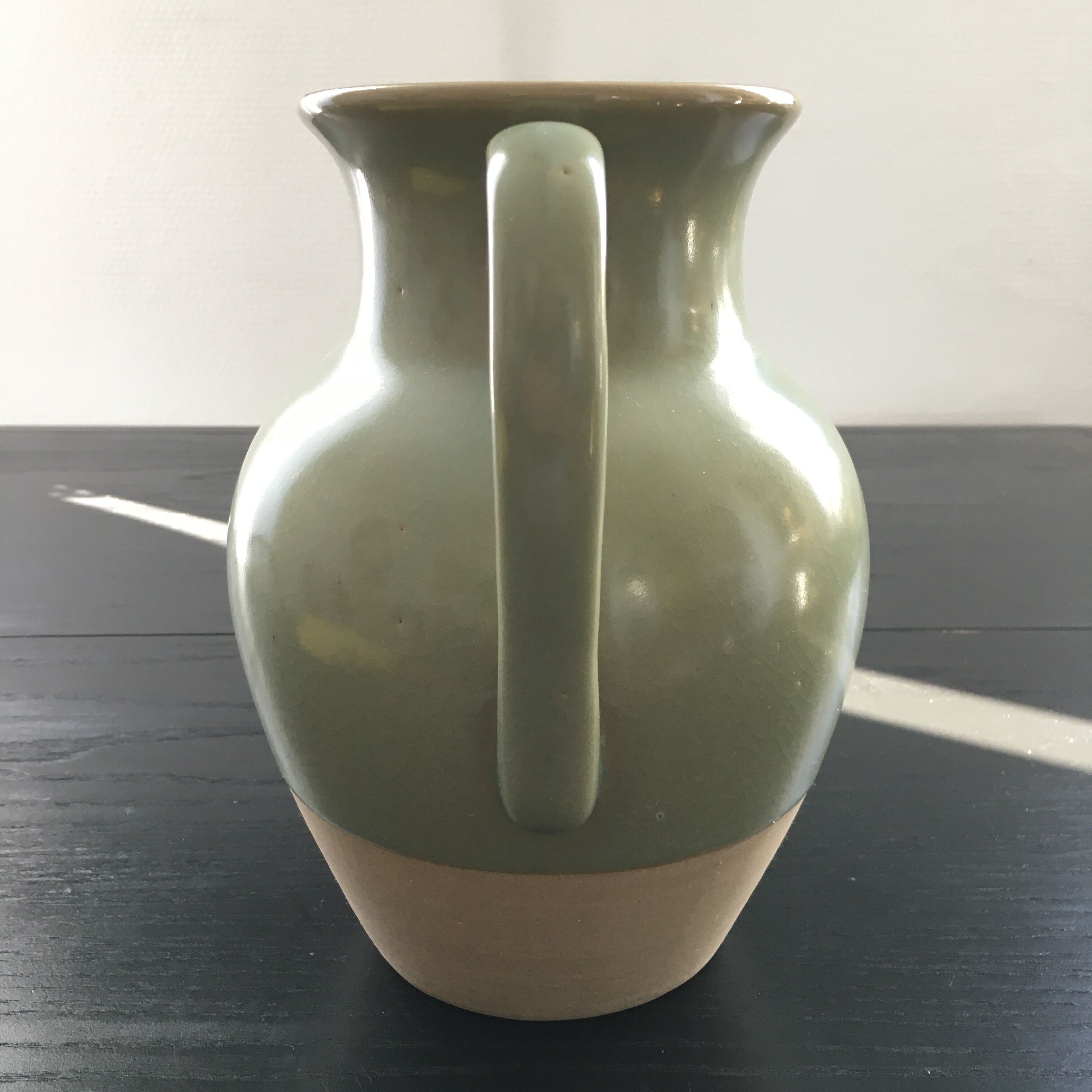 Two-tone almond green pitcher