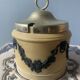 Mustard/jam pot in black jasper Wedgewood on a cane.