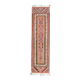 1970s Vintage Turkish Hand-Knotted Wool Cotton Orange Runner Rug 86x326