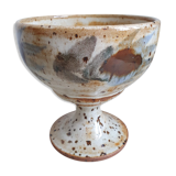 Coupe en grès émaillé bleu