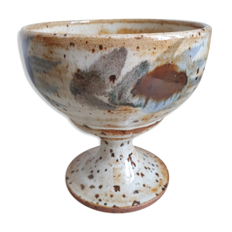 Coupe en grès émaillé bleu
