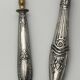 Pair of silver Minerva and vermeil shakers, 19th century.
