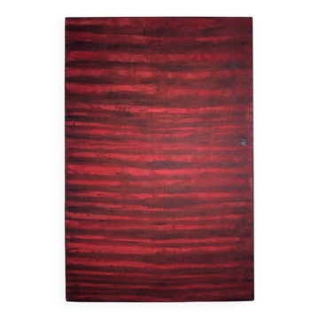 Horizontal Organic Lines In Pink And Black By Karina Savonenko, 80x120cm