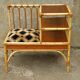 70s rattan telephone bench