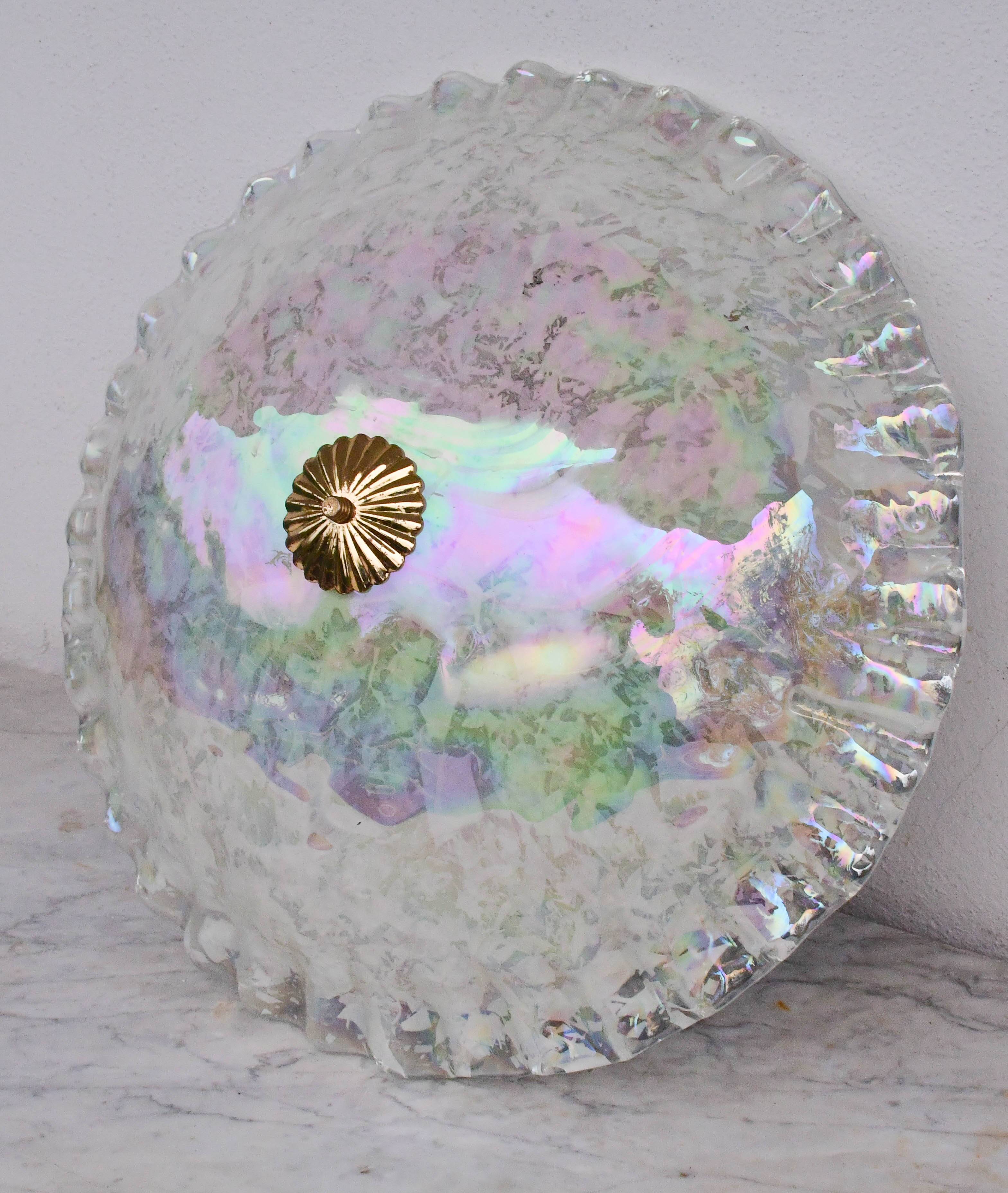 Plafonnier vintage multicolore en verre de Murano arc-en-ciel, années 1970