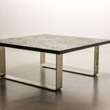 Ardesia Collection Square Slate Stone Coffee Table in Pia Manu Style, 1960s
