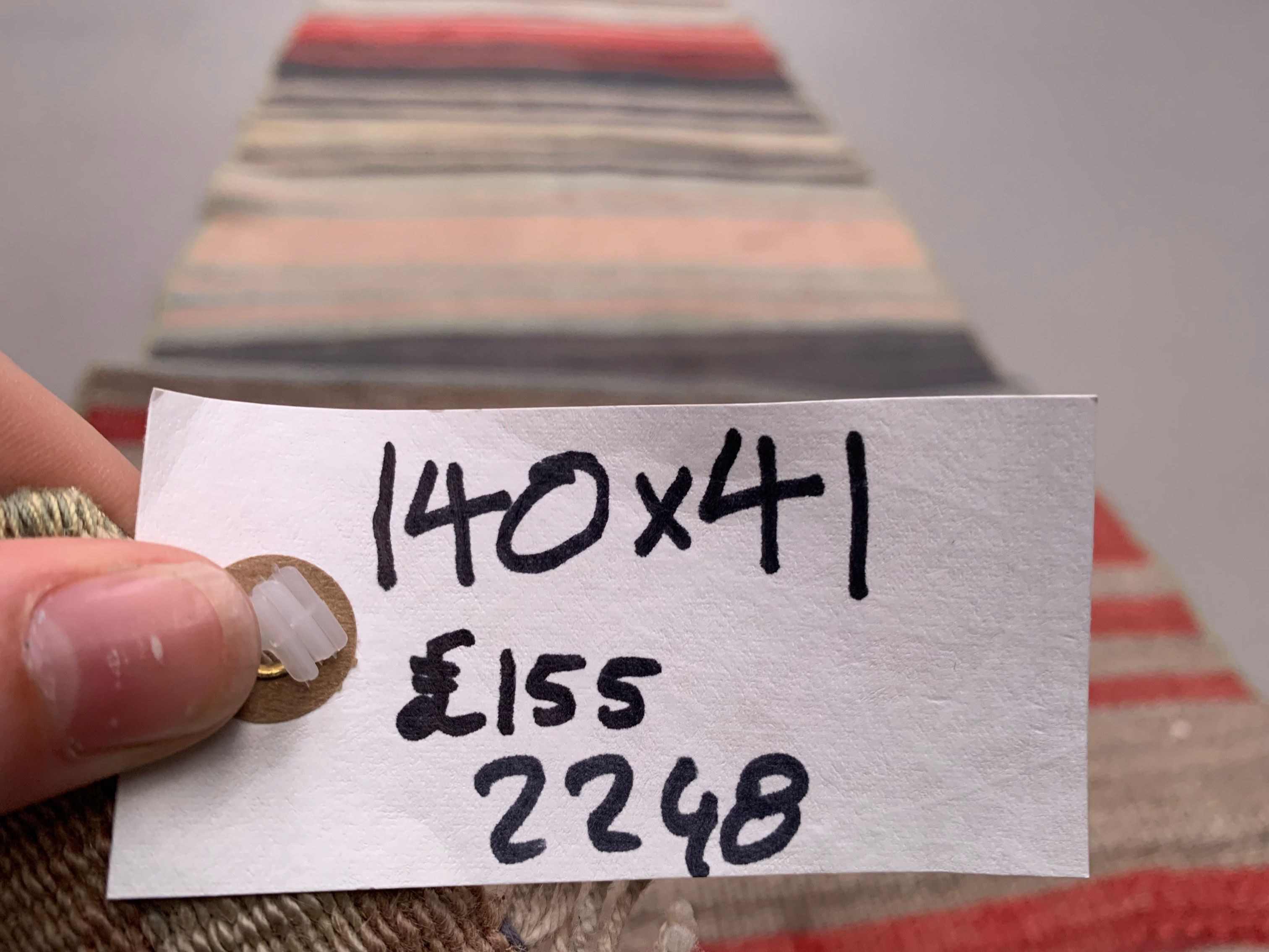 Old Turkish narrow Kilim Runner 140x41 cm shabby chic, vintage kelim