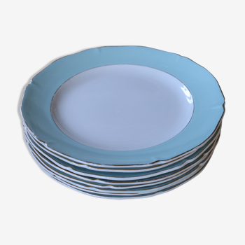 Vintage plates aqua/mint edge Ceranord
