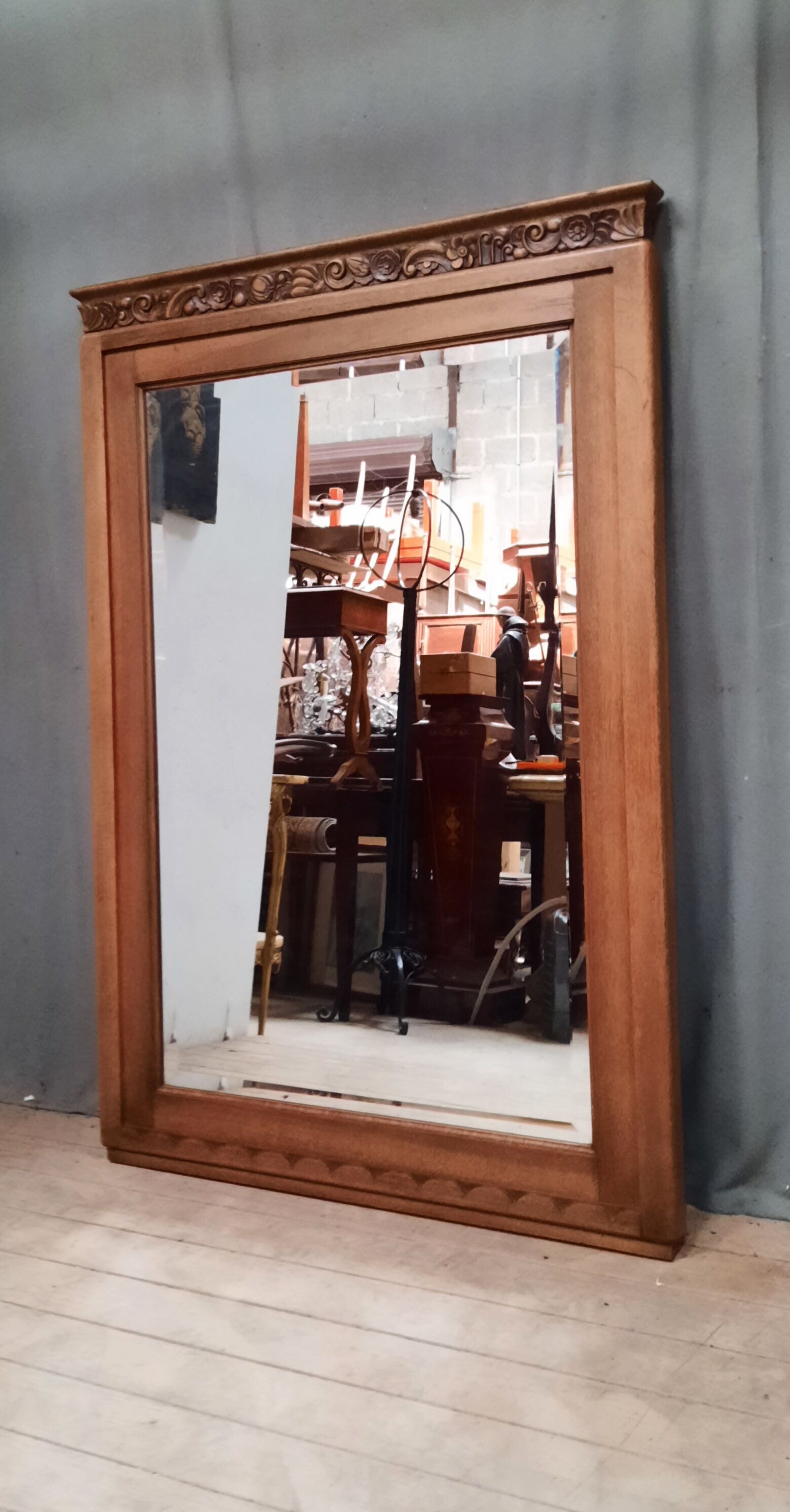 Art Deco mirror wooden surround