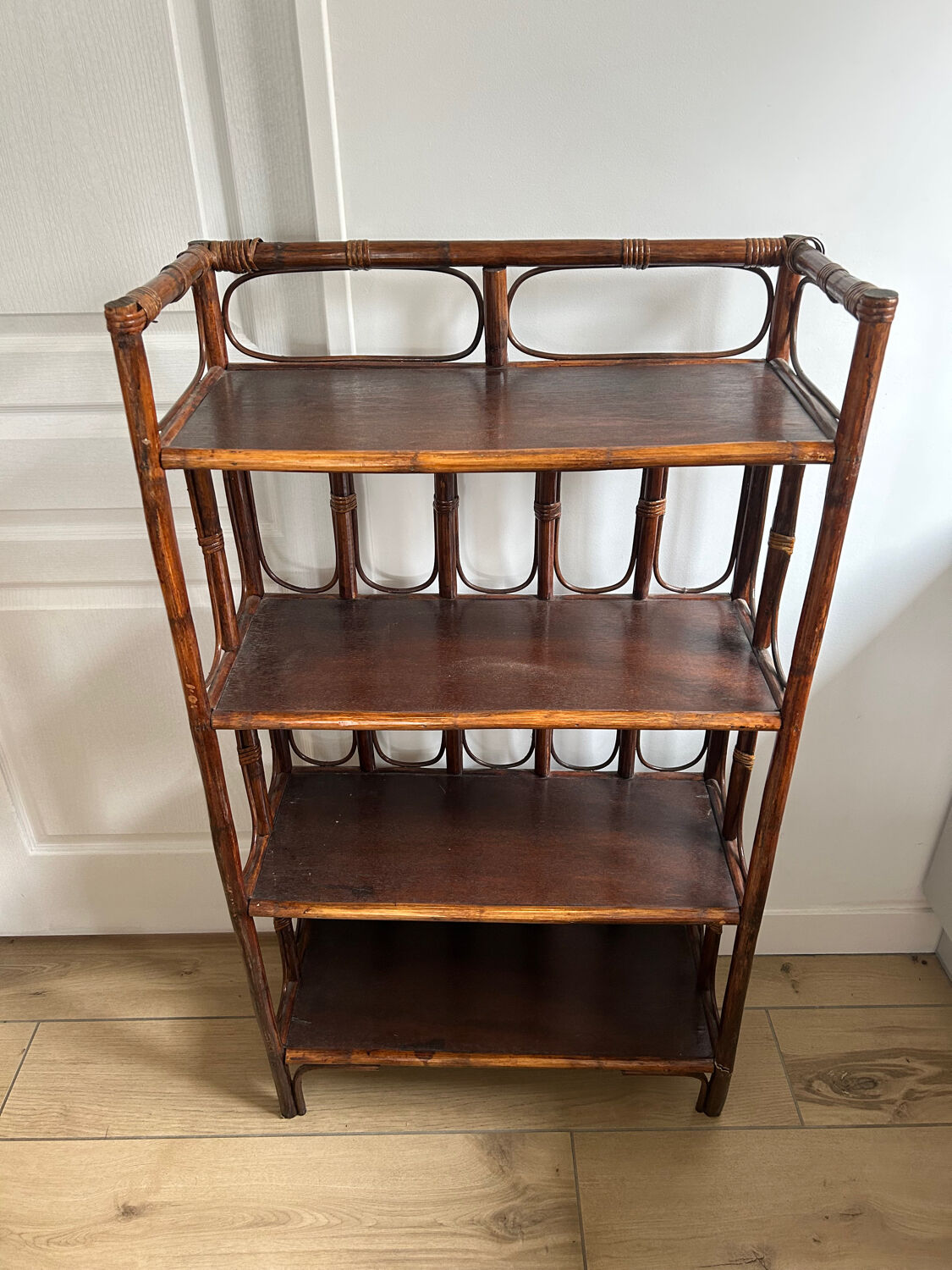 Vintage rattan shelf