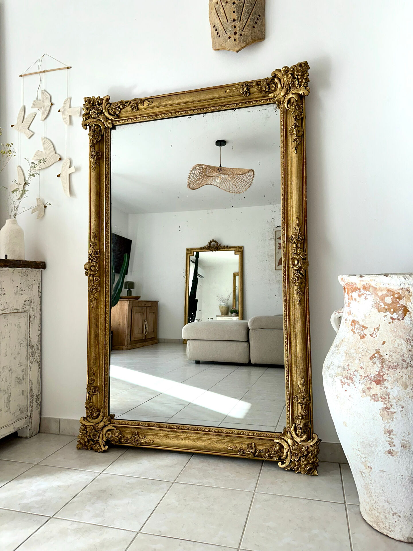 Miroir ancien doré époque XIXème