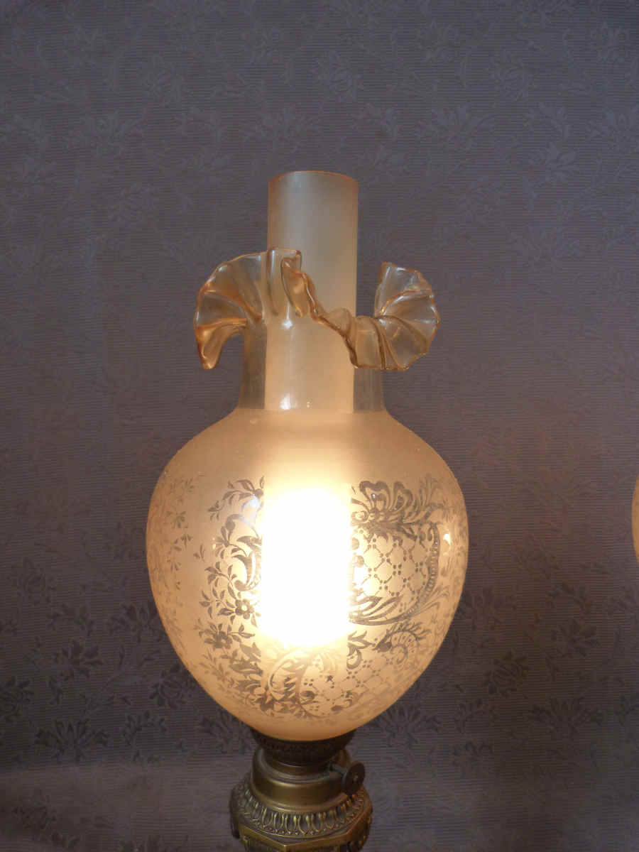 Pair of art nouveau lamps