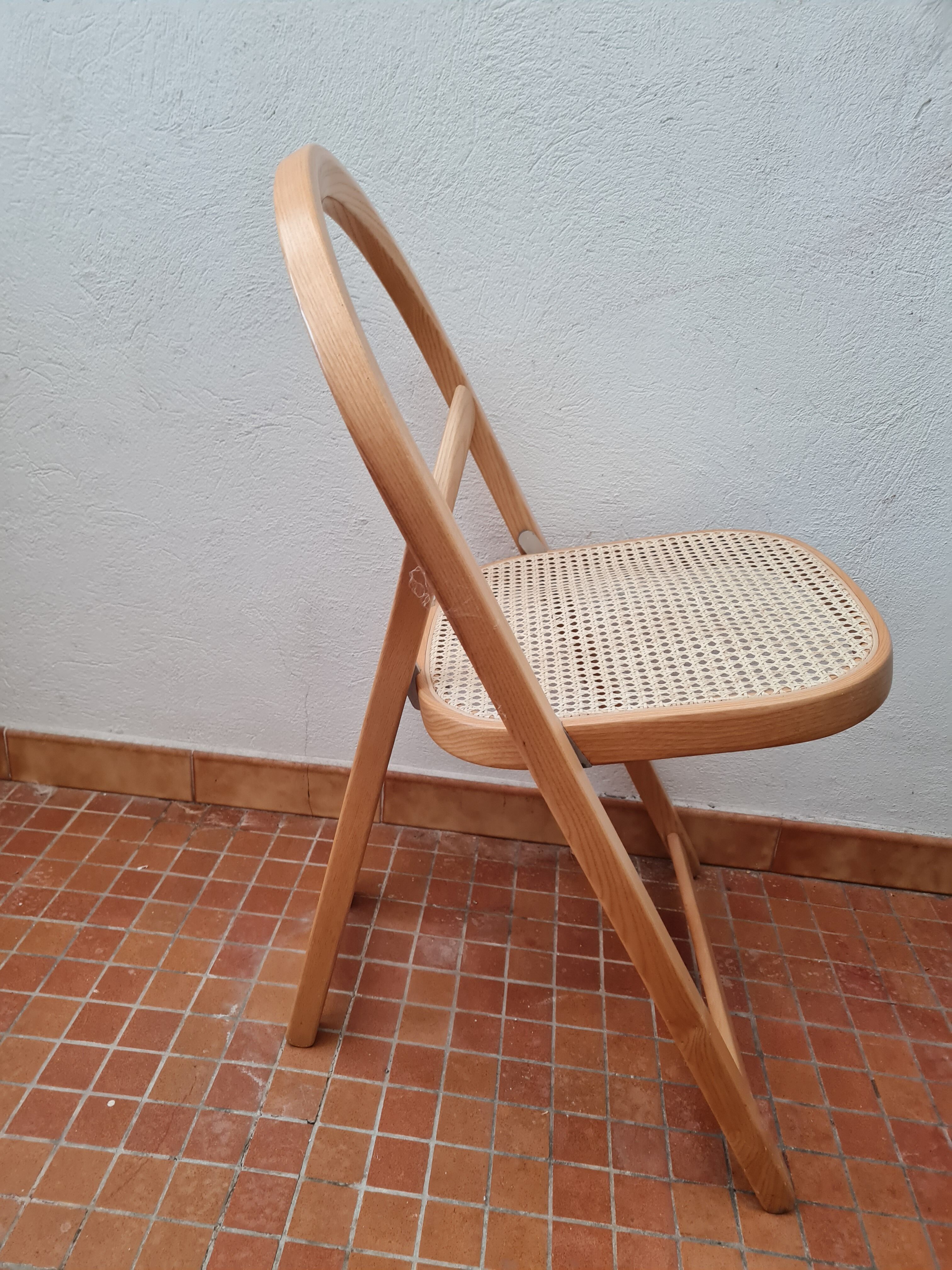 Suite of 5 Arca folding chairs by Gigi Sabadin for Crassevig Italy + 2 offered