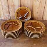 12 vintage fondue plates Sarreguemines France