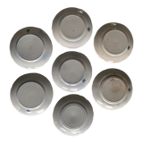 Ensemble de sept assiettes plates en porcelaine anglaise Johnson Bros