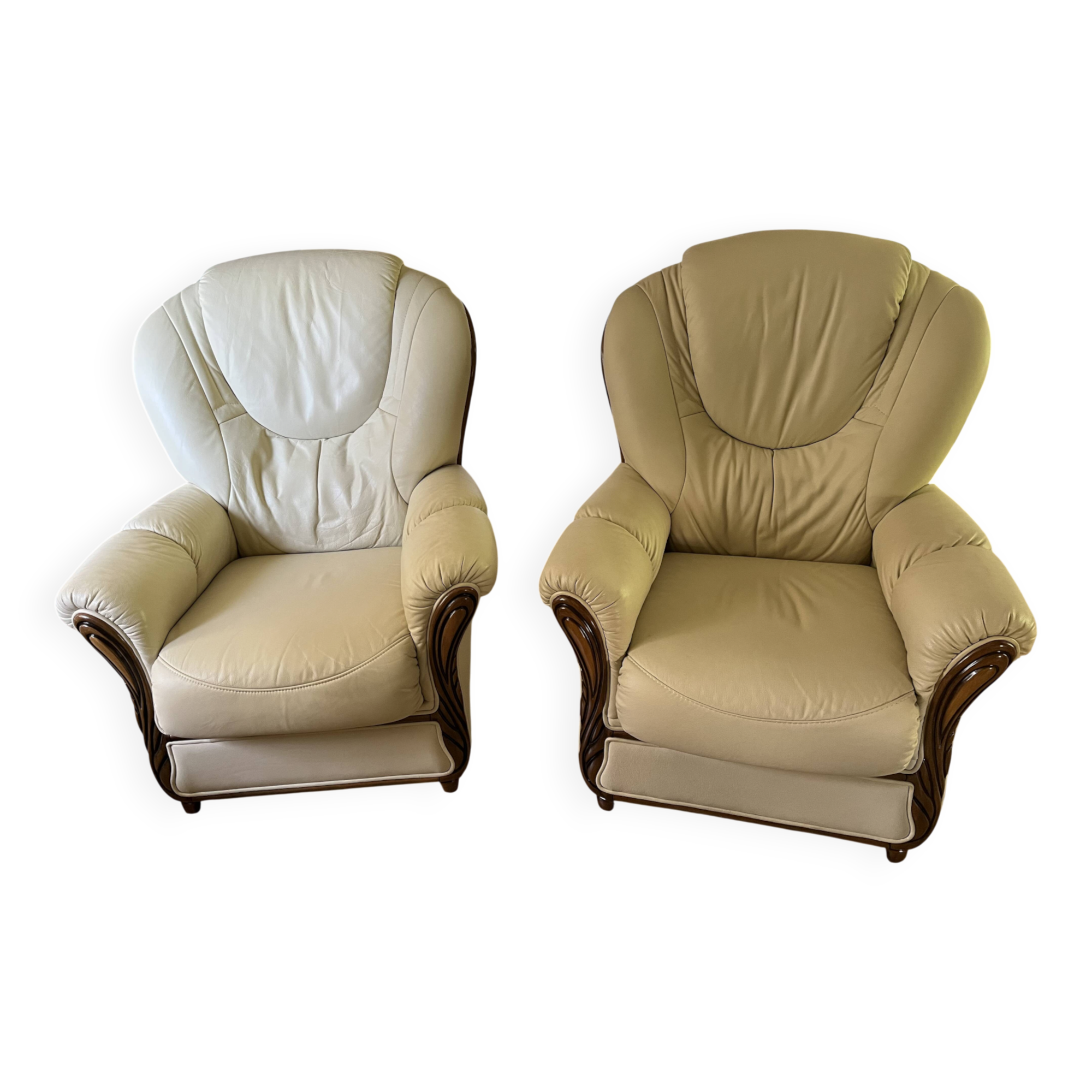 pair of leather armchairs