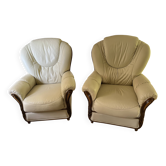 pair of leather armchairs