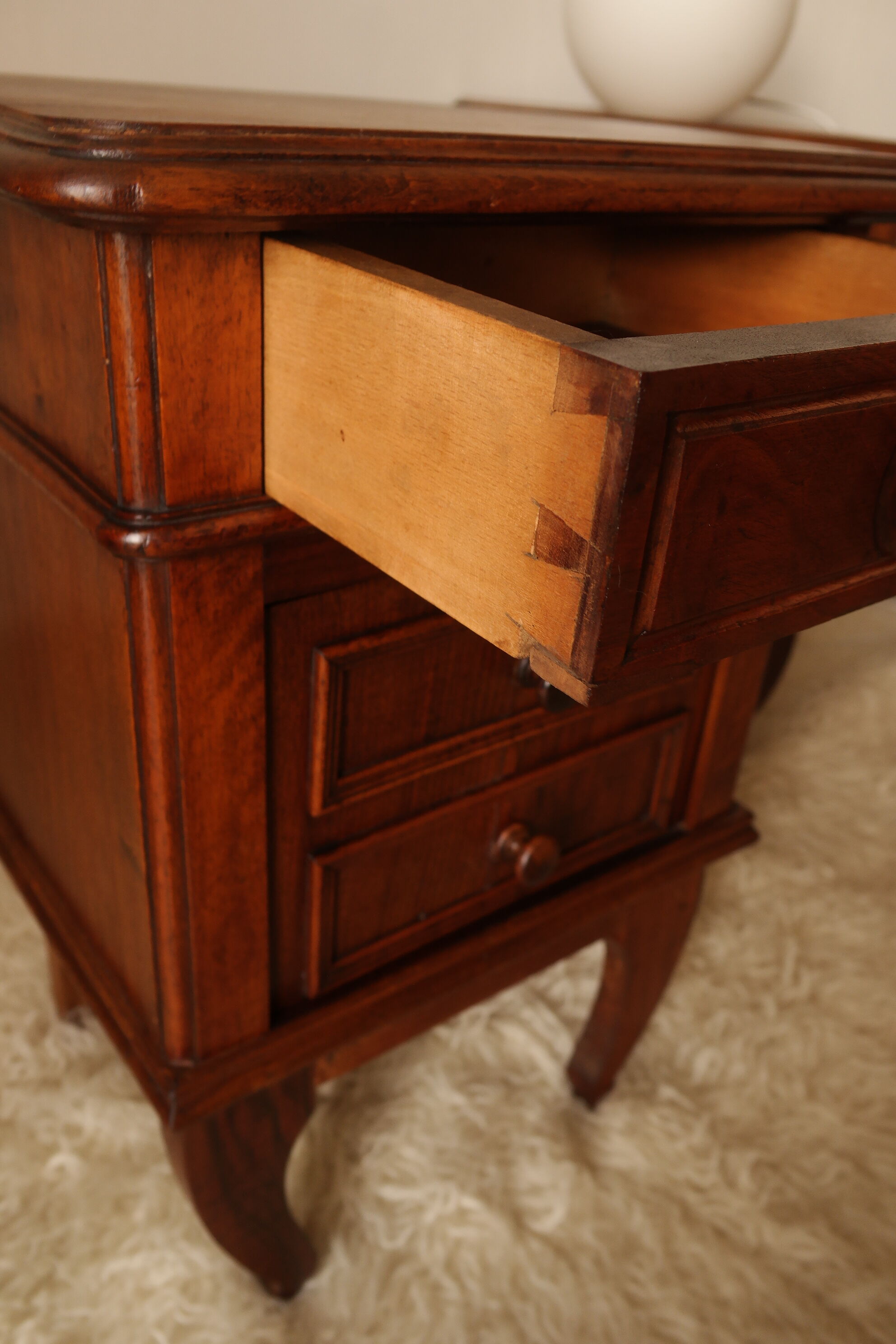 Pair of old walnut bedsides