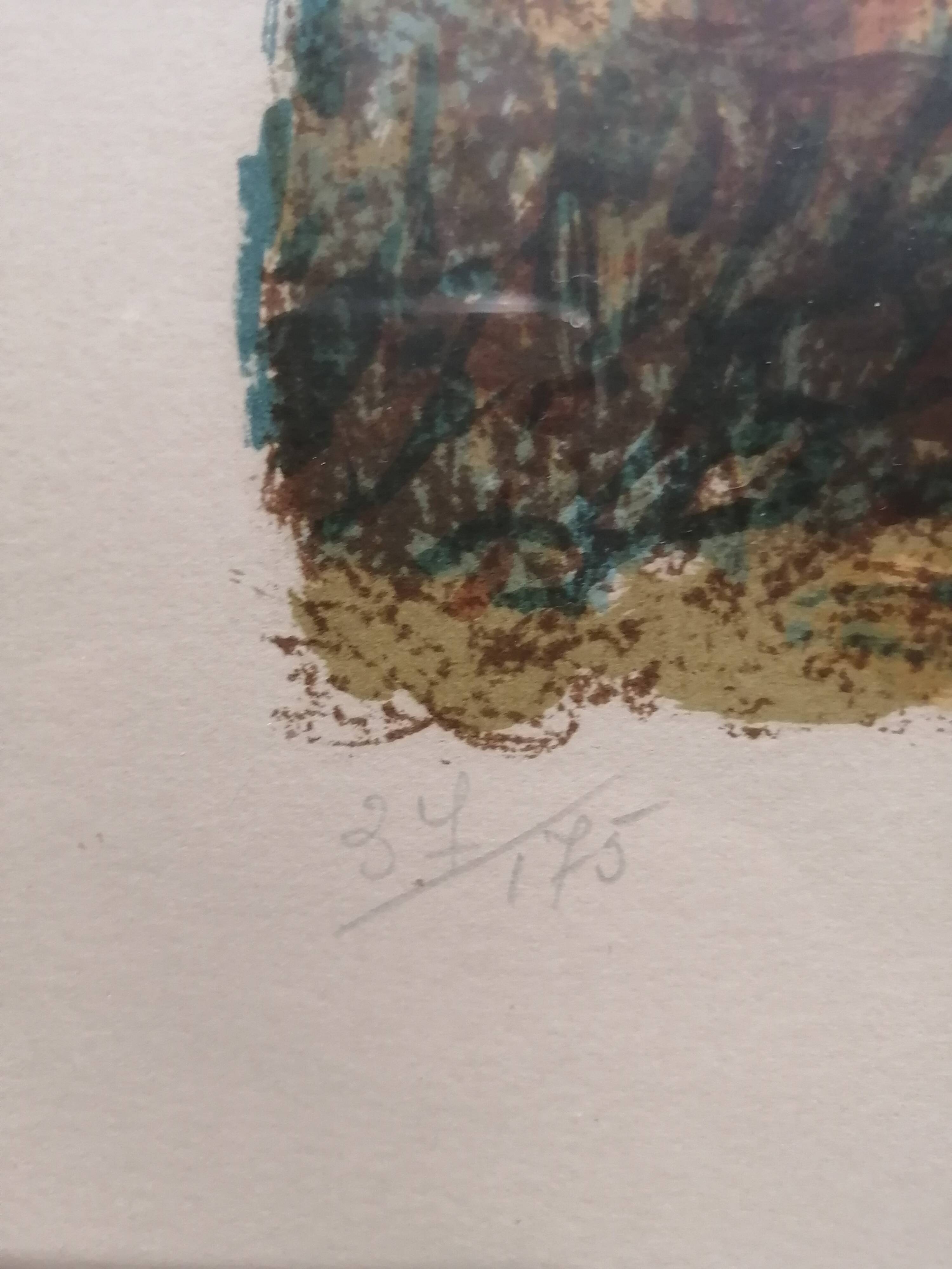 Lithograph signed by Roland Oudot – The road to Saint-Rémy-de-Provence