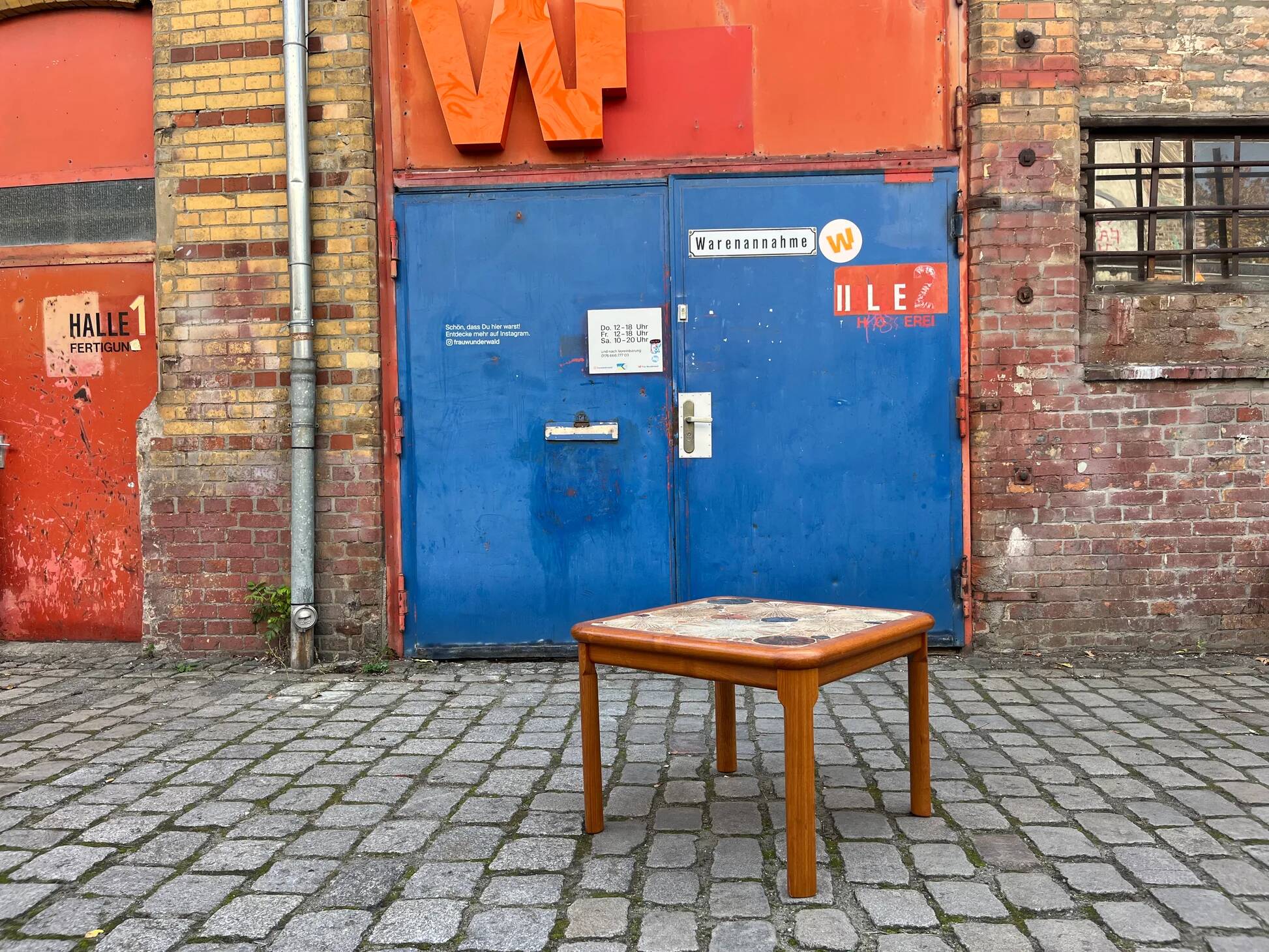 Coffee table teak tiles by Tue Poulsen for Haslev