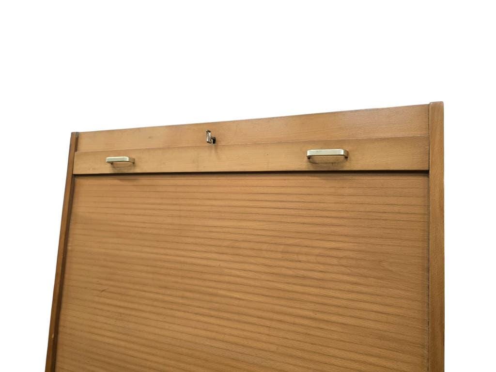 Vintage wooden archive cabinet / curtain cabinet / compartment cabinet