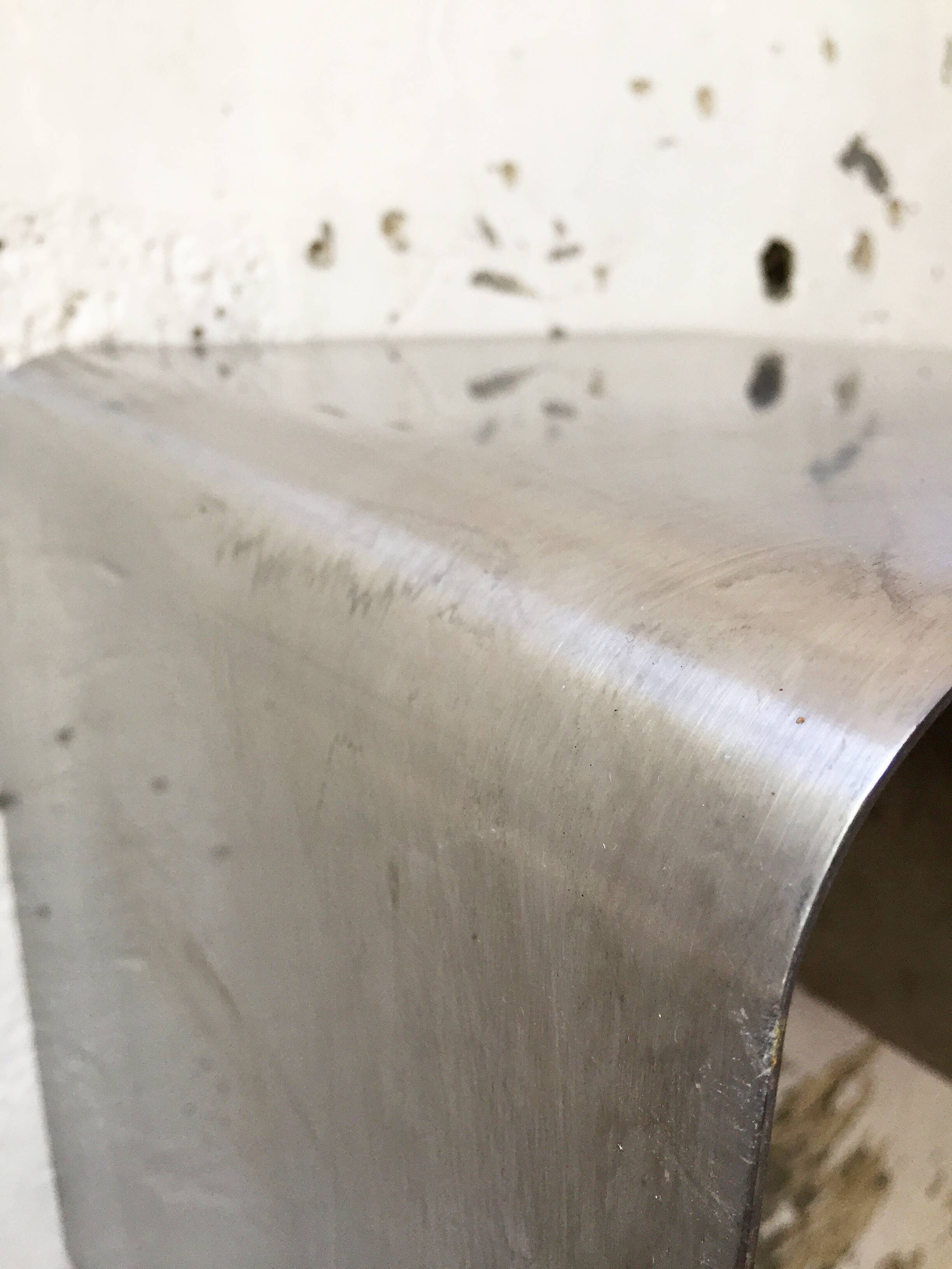 "Zig-zag" satin stainless steel shelf by Joelle Ferlande and François Monnet