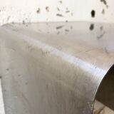 "Zig-zag" satin stainless steel shelf by Joelle Ferlande and François Monnet