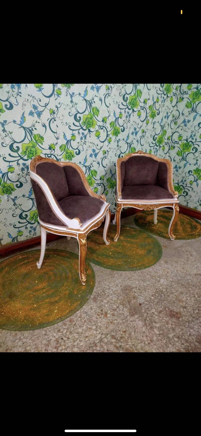 A pair of armchairs Louis XV style