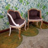 A pair of armchairs Louis XV style
