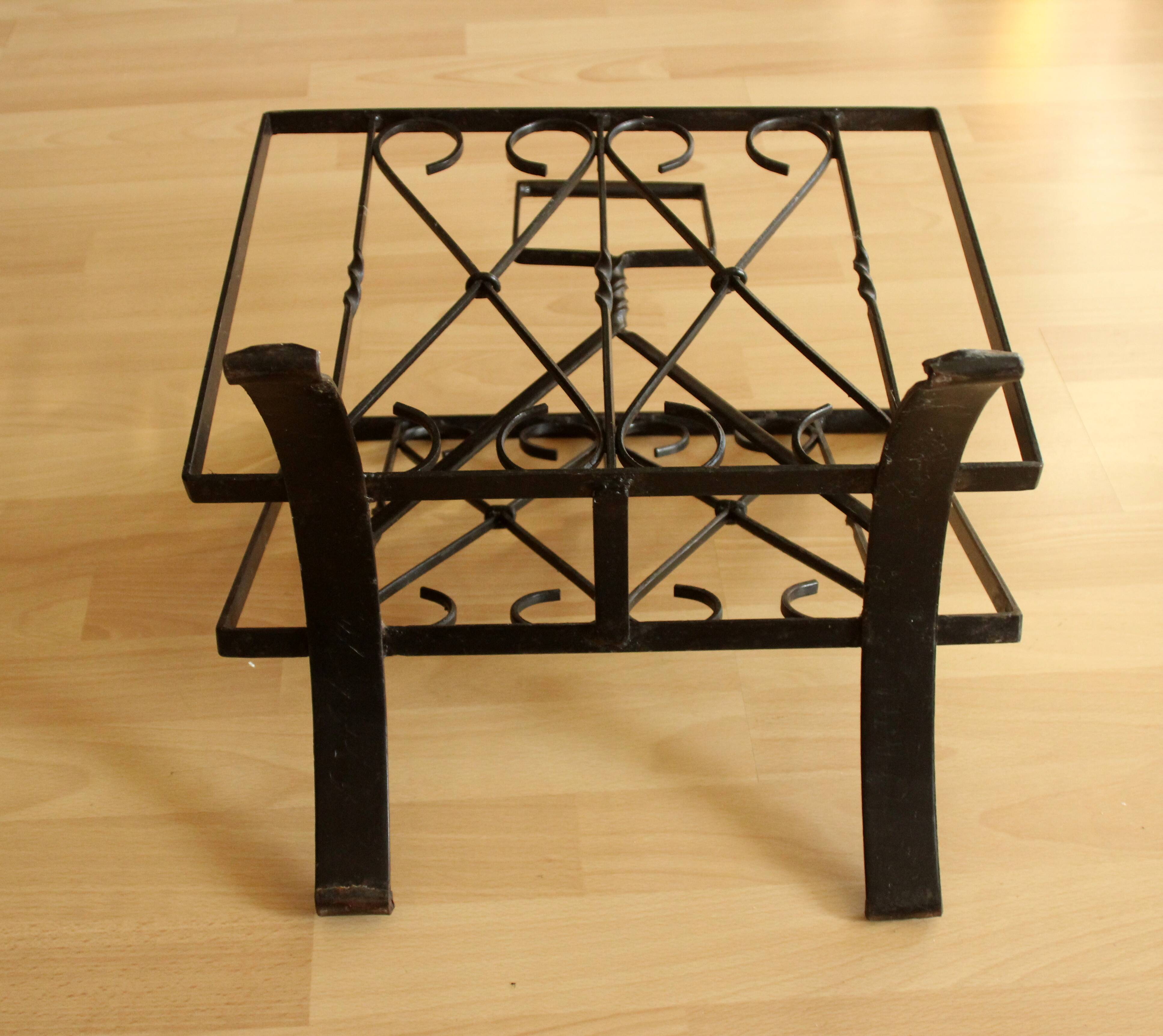 Handmade wrought iron magazine rack - vintage