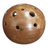 Vintage stoneware flower vase signed