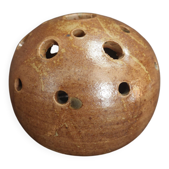 Vintage stoneware flower vase signed