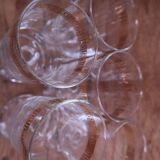 5 verres à eau à pied transparent liseré doré Luminarc