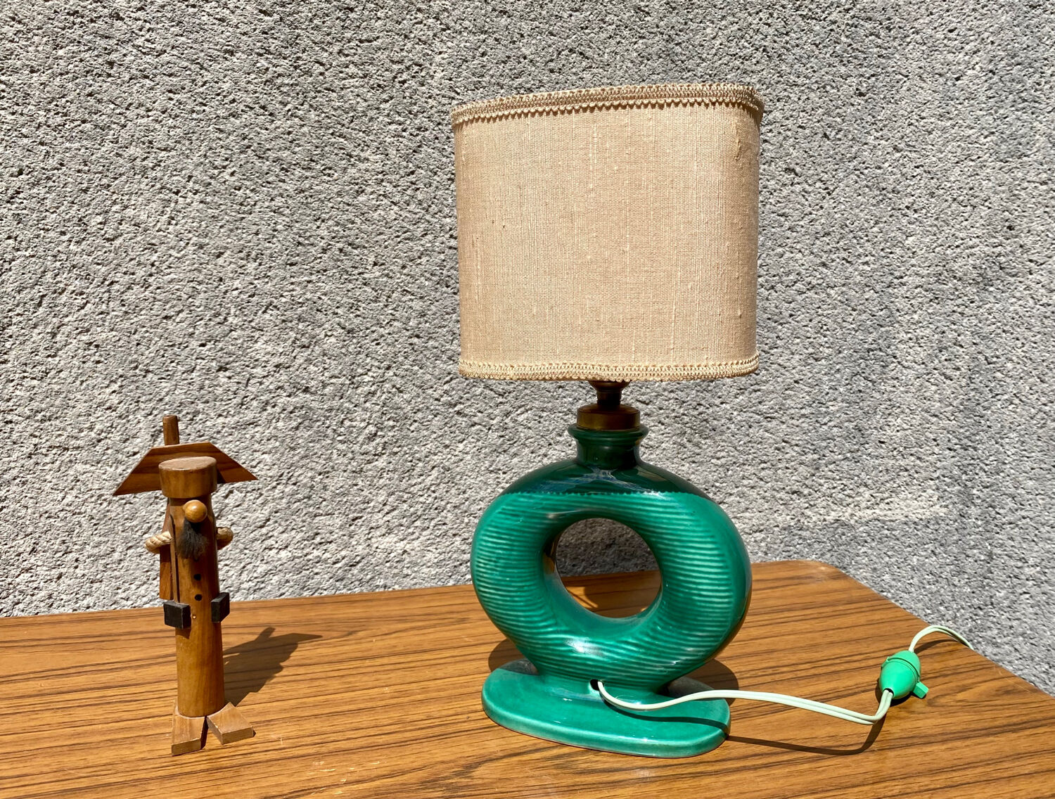 Table lamp in art ceramic Bordeaux