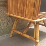 Audoux Minet style rattan sideboard