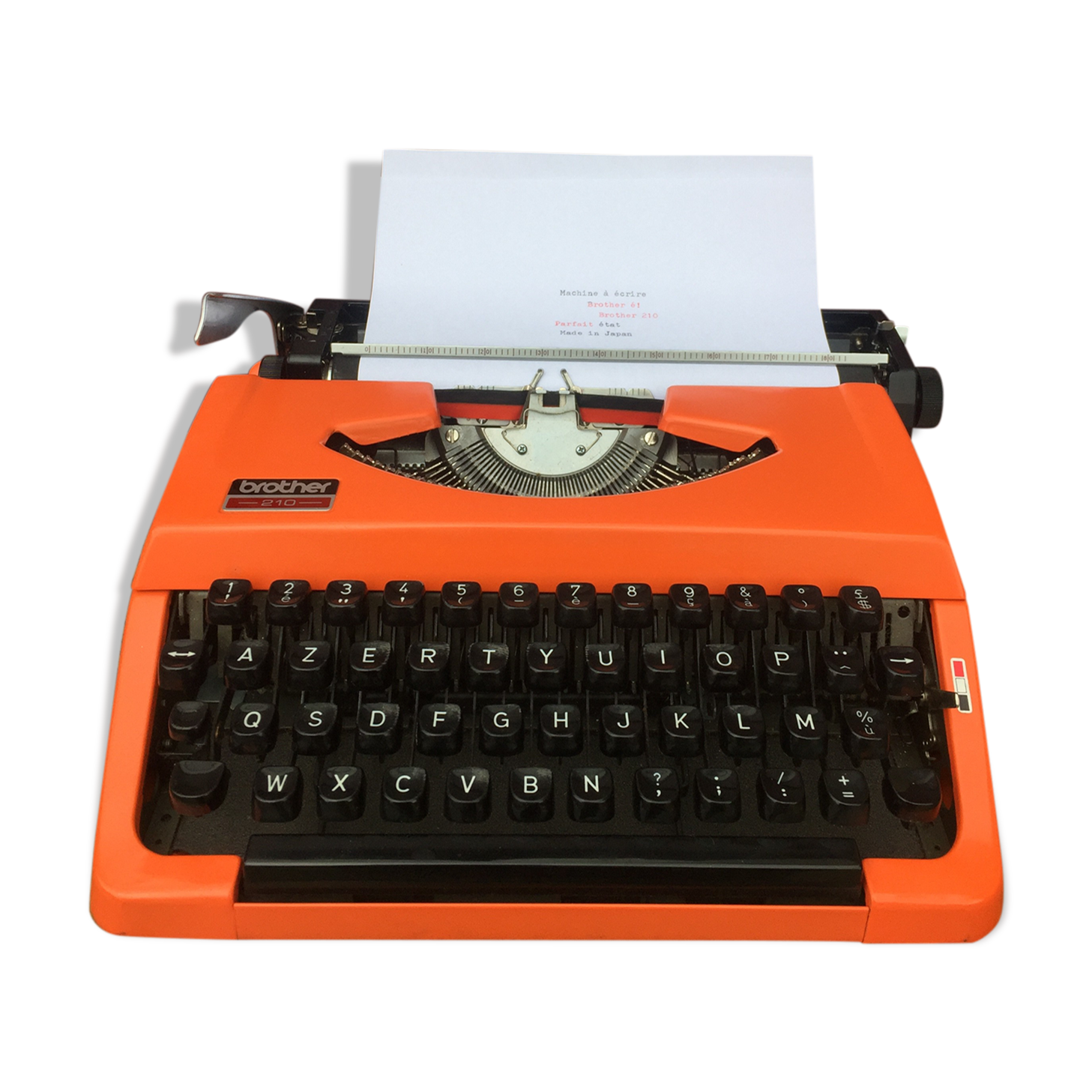 Machine à écrire Brother  210. Orange Seventie's made in Japan