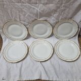 6 assiettes à dessert Limoges Or