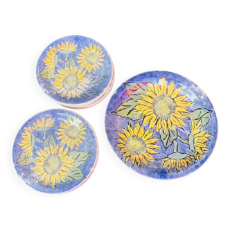 Assiettes céramique italienne modele Tournesol