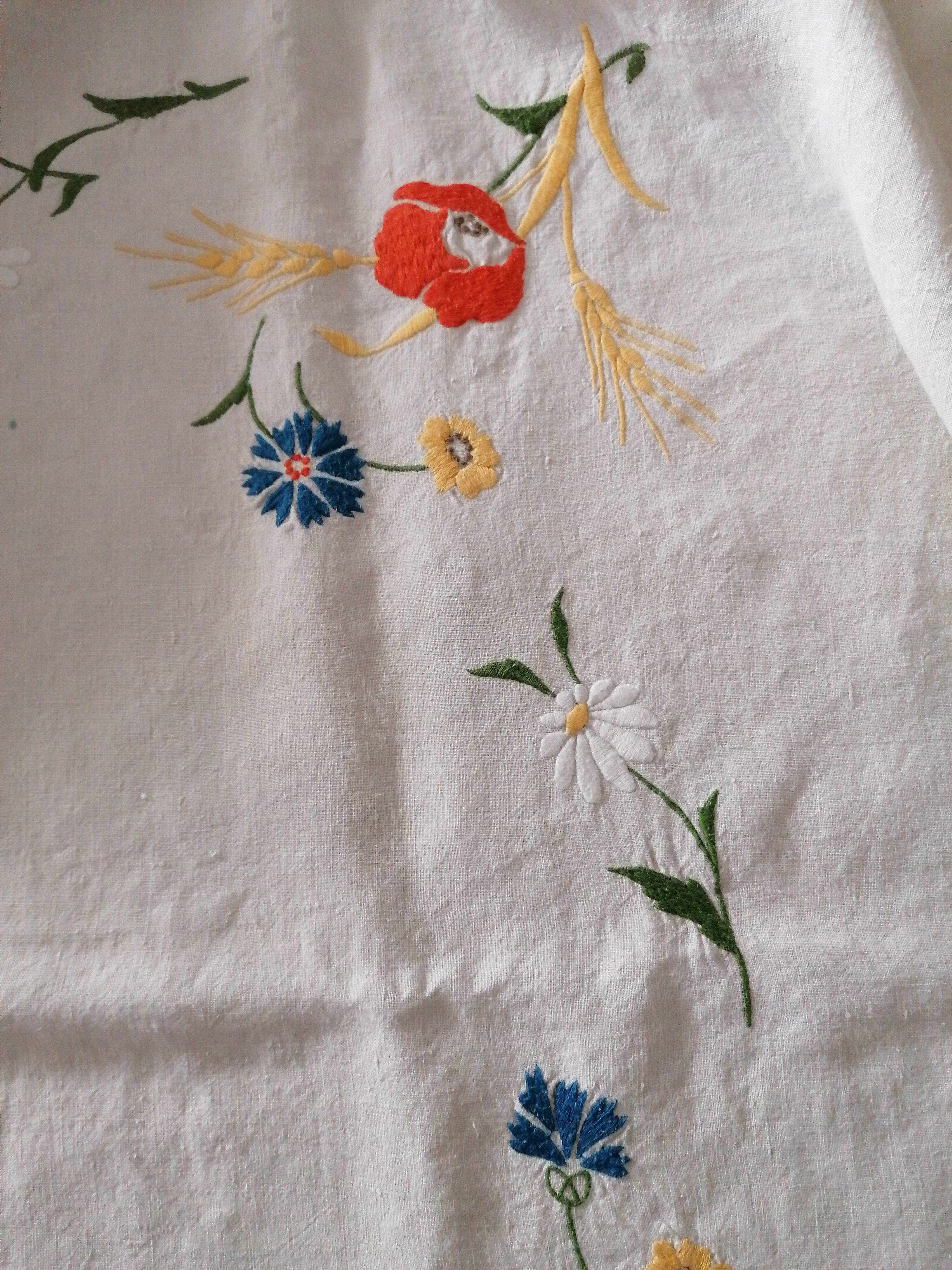 Old embroidered tablecloth