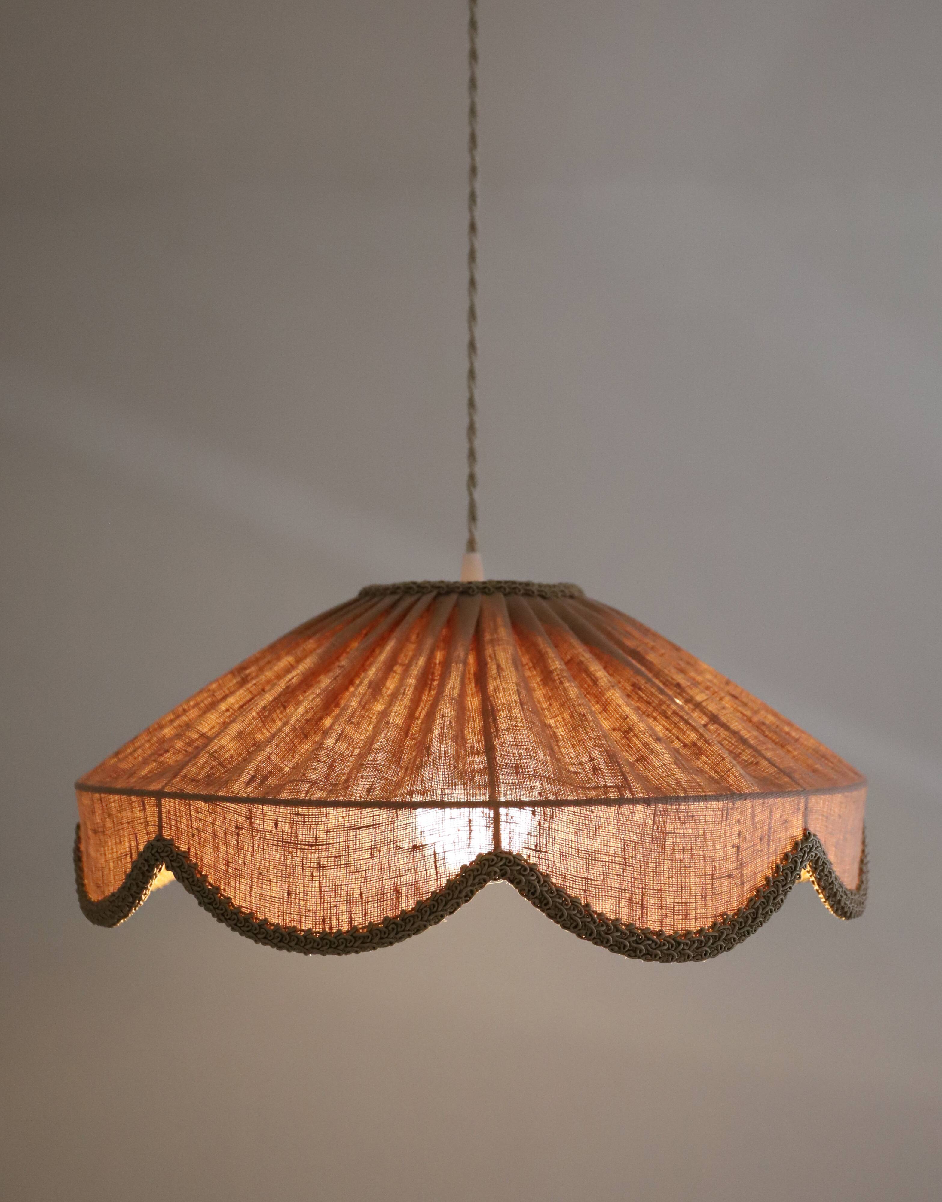 Cosette "classic linen" plain floral pendant light