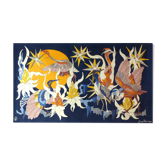 Birds tapestry at dusk by Jane Larroque