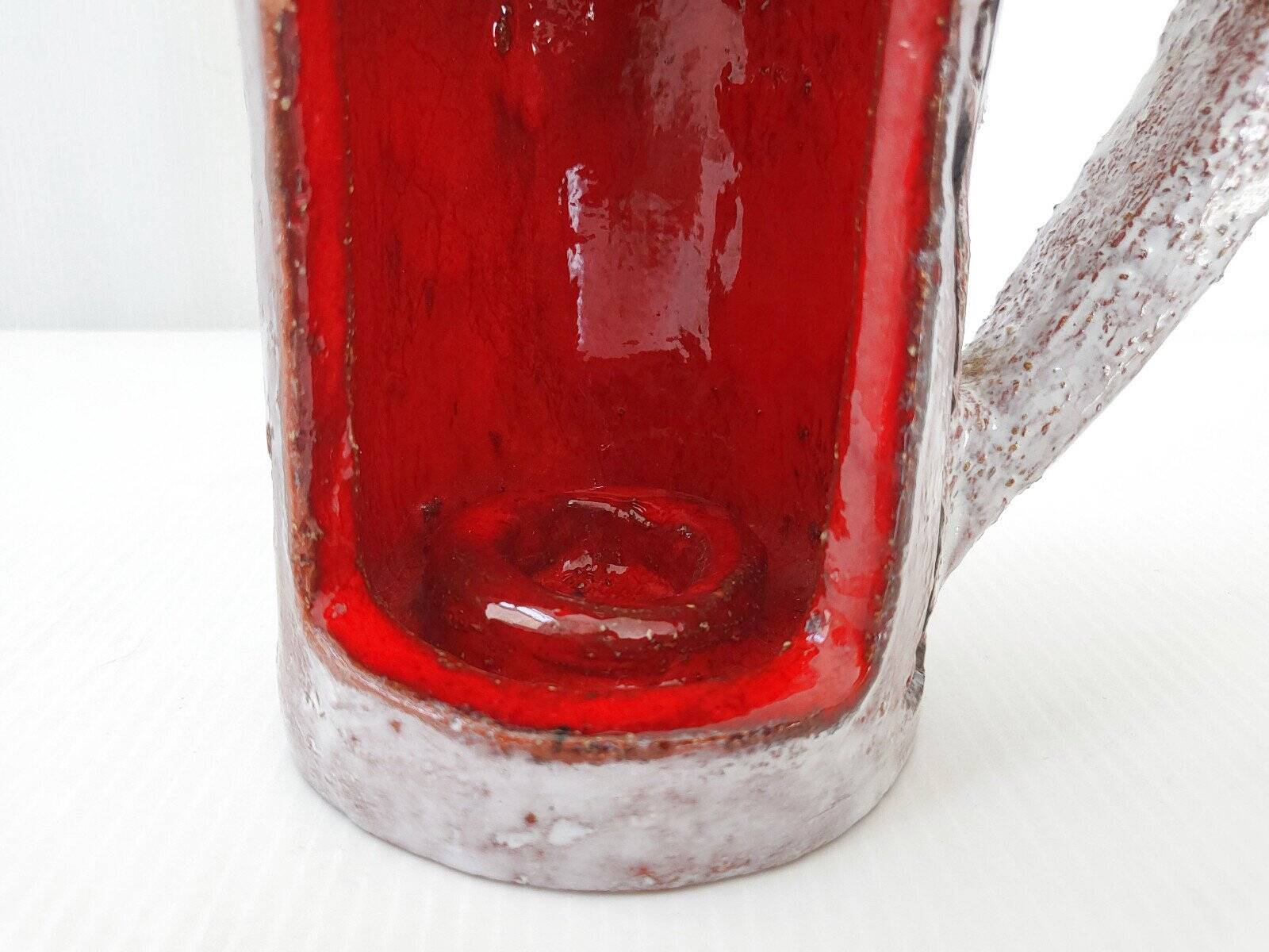 Vintage ceramic terracotta glazed candle holder - 1970s