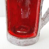 Vintage ceramic terracotta glazed candle holder - 1970s