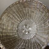 Braided silver metal basket