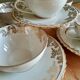 Ensemble service à café 5 tasses et sous tasses Porcelaine de Luxe ADP France
